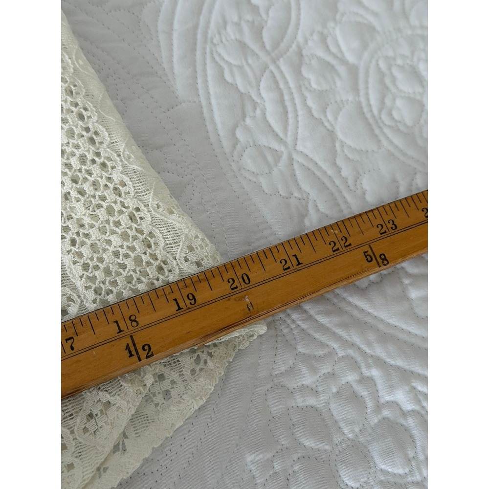 White Crochet Lace Tank Top Sleeveless Cotton Blend Boho Shell RN 64078 Size L - Picture 6 of 6